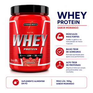 Whey Protein Integralmedica Nutri Whey Morango 900g