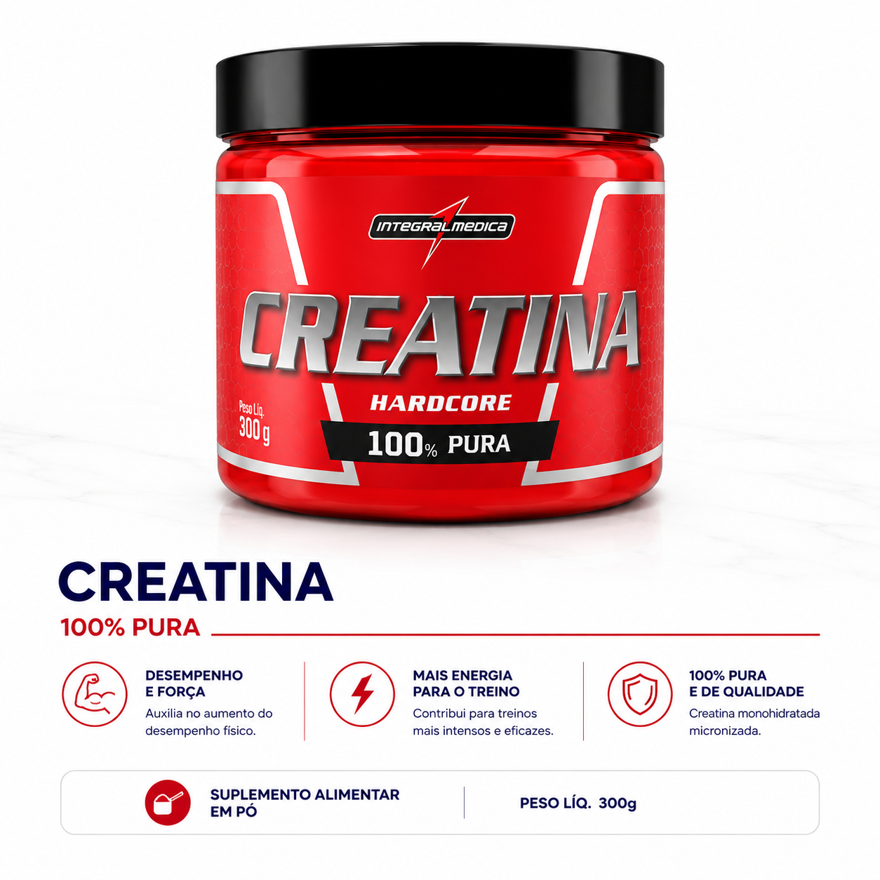 Creatina Hardcore Integralmedica 300g